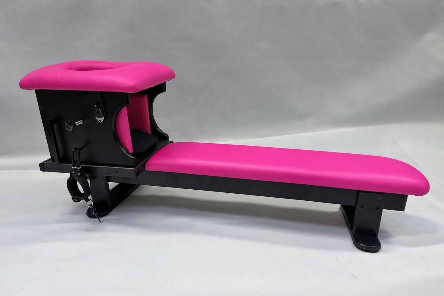 Smotherbox Queening Throne + Bench Set – Luxury BDSM Sensory Control Furniture (Black/HotPink)