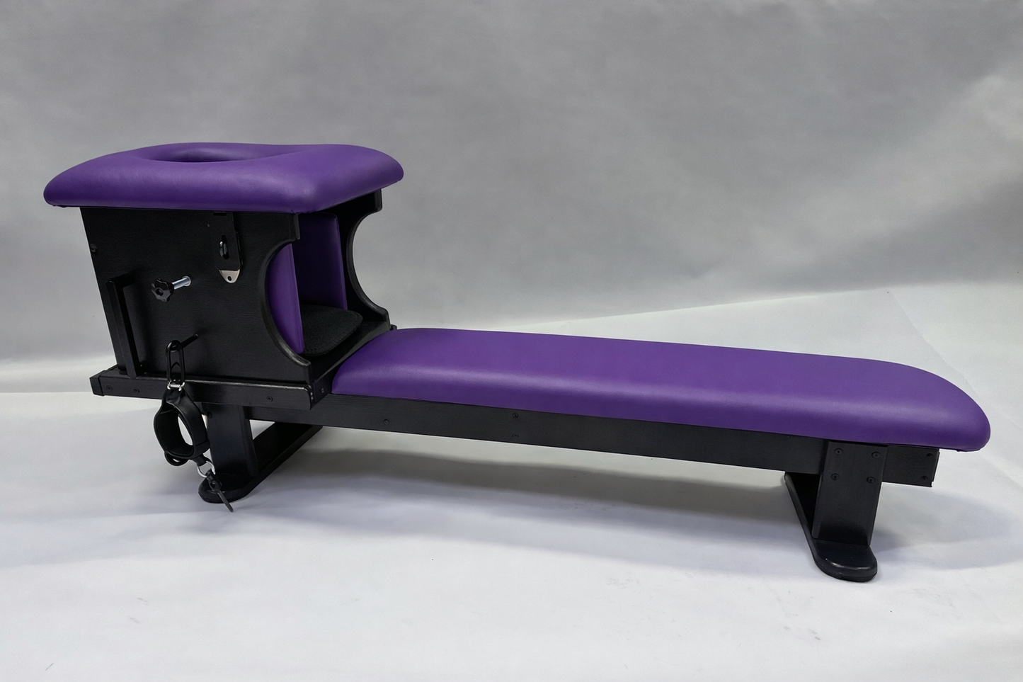 Smotherbox Queening Throne + Bench Set – Luxury BDSM Sensory Control Furniture (Black/Purple)