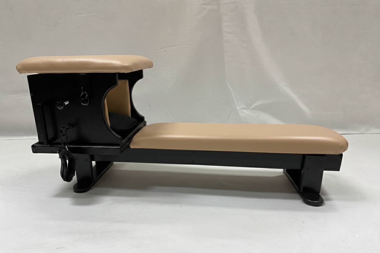 Smotherbox Queening Throne + Bench Set – Luxury BDSM Sensory Control Furniture (Black/Champagne)