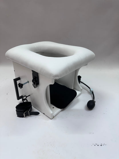 Smotherbox Queening Throne – Luxury Sensory Control BDSM Chair (White)