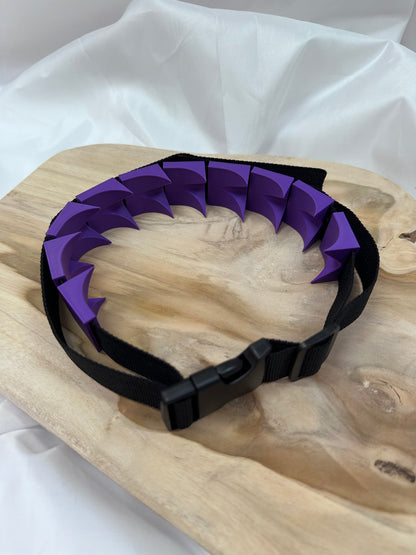 Adjustable cilicium spiked belt with polyester strap and PLA spikes for BDSM discipline play