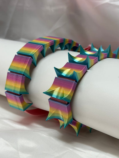 Adjustable cilicium spiked belt with polyester strap and PLA spikes for BDSM discipline play