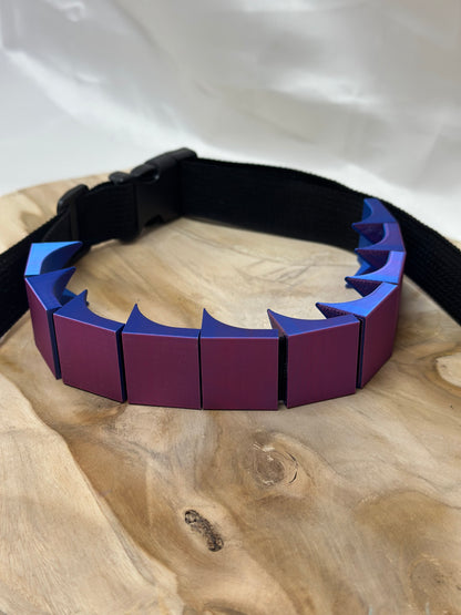 Adjustable cilicium spiked belt with polyester strap and PLA spikes for BDSM discipline play