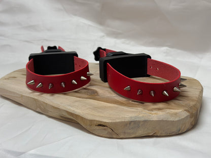 BDSM Breast Bondage Clamps with Spikes – 3D Printed Chest Restraint with Faux Leather Straps (Pair)