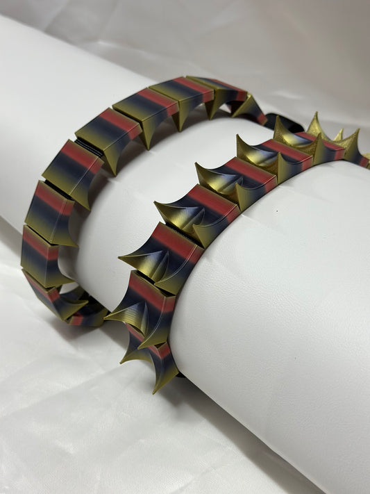 Adjustable cilicium spiked belt with polyester strap and PLA spikes for BDSM discipline play