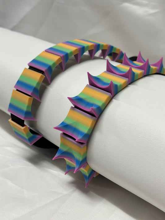 Adjustable cilicium spiked belt with polyester strap and PLA spikes for BDSM discipline play