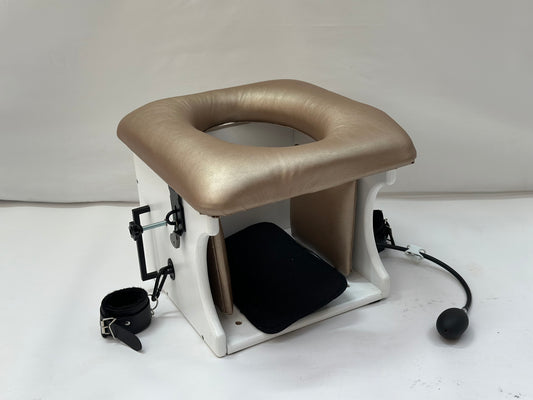 White Smotherbox Queening Chair – Adjustable Sensory Deprivation BDSM Furniture