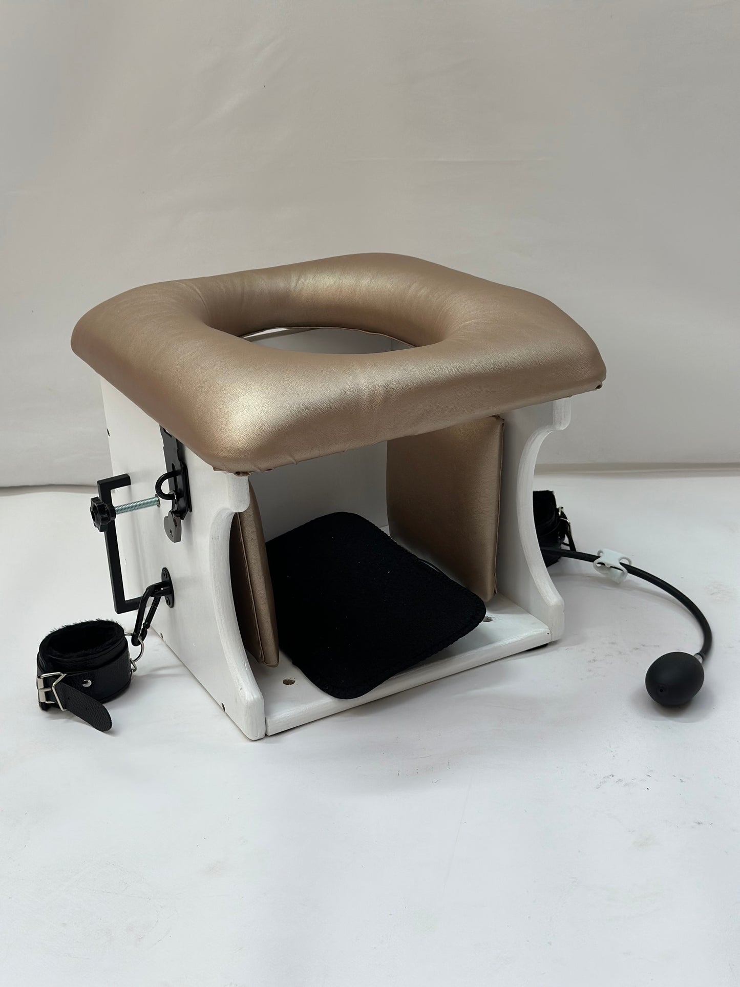 Smotherbox Queening Throne – Luxury Sensory Control BDSM Chair (White)