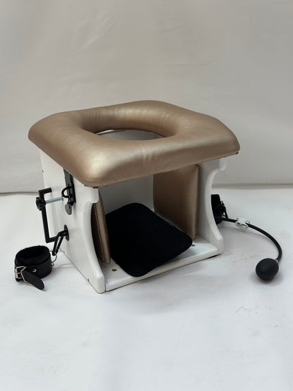 Smotherbox Queening Throne – Luxury Sensory Control BDSM Chair (White)
