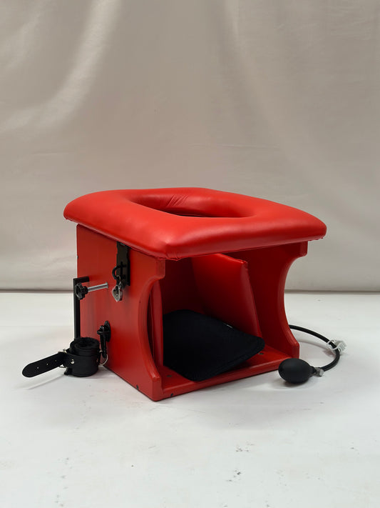 Smotherbox Queening Throne – Adjustable Sensory Control BDSM Chair (Red/Red)