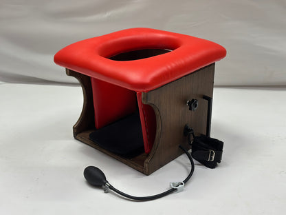 Smotherbox Queening Throne – Adjustable Sensory Control BDSM Chair (Brown/Red)