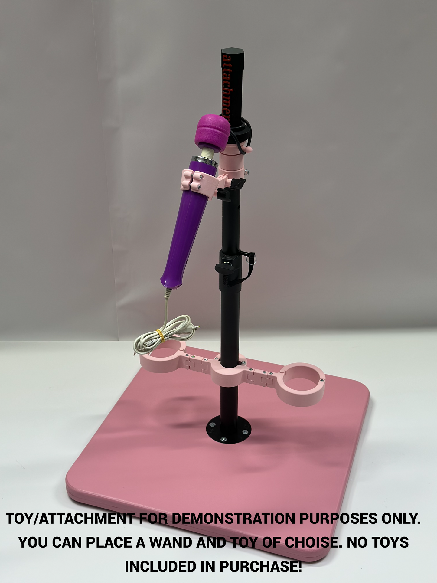Pink One Bar Prison Restraint Pole – Modular BDSM Positioning System with Hardwood Base