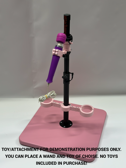 Pink One Bar Prison Restraint Pole – Modular BDSM Positioning System with Hardwood Base