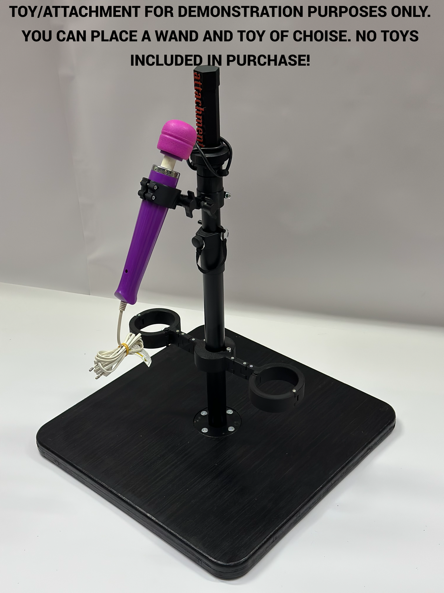 Black One Bar Prison Restraint Pole – Modular BDSM Positioning System with Hardwood Base