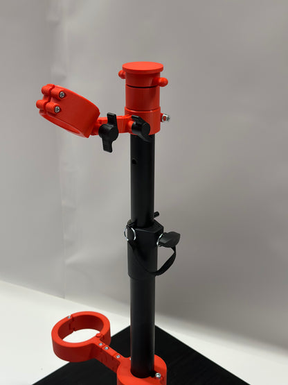 Black One Bar Prison Restraint Pole – Modular BDSM Positioning System with Hardwood Base