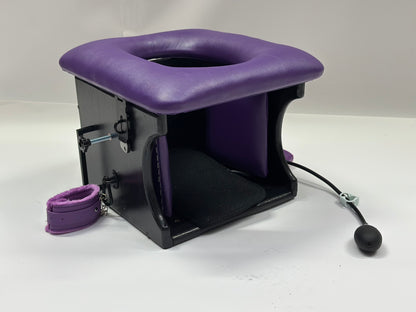 Smotherbox Queening Throne – Adjustable Sensory Control BDSM Chair (Black/Purple)
