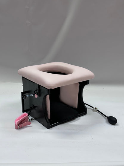 Smotherbox Queening Throne – Adjustable Sensory Control BDSM Chair (Black/Pink)