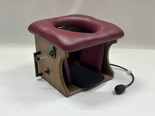 Smotherbox Queening Throne – Adjustable Sensory Control BDSM Chair (Brown/Bordeaux)