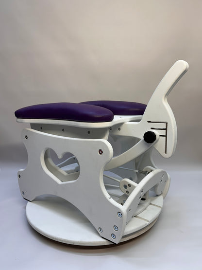 Monkey Rocker Sex Chair with adjustable rocking and vibrating Vac-U-Lock

Hands-free BDSM sex chair with O-rings and Lexan mirror

Sturdy hardwood Monkey Rocker Chair with padded seat for bondage play

Adjustable BDSM swing chair for solo or partner use