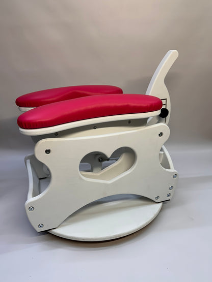 Monkey Rocker Sex Chair with adjustable rocking and vibrating Vac-U-Lock

Hands-free BDSM sex chair with O-rings and Lexan mirror

Sturdy hardwood Monkey Rocker Chair with padded seat for bondage play

Adjustable BDSM swing chair for solo or partner use