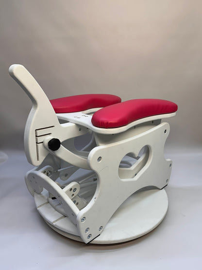 Monkey Rocker Sex Chair with adjustable rocking and vibrating Vac-U-Lock

Hands-free BDSM sex chair with O-rings and Lexan mirror

Sturdy hardwood Monkey Rocker Chair with padded seat for bondage play

Adjustable BDSM swing chair for solo or partner use