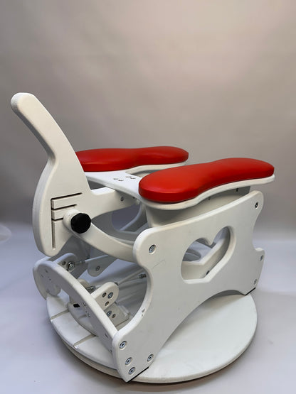 Monkey Rocker Sex Chair with adjustable rocking and vibrating Vac-U-Lock

Hands-free BDSM sex chair with O-rings and Lexan mirror

Sturdy hardwood Monkey Rocker Chair with padded seat for bondage play

Adjustable BDSM swing chair for solo or partner use