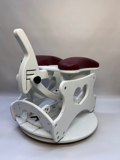 Monkey Rocker Sex Chair with adjustable rocking and vibrating Vac-U-Lock

Hands-free BDSM sex chair with O-rings and Lexan mirror

Sturdy hardwood Monkey Rocker Chair with padded seat for bondage play

Adjustable BDSM swing chair for solo or partner use