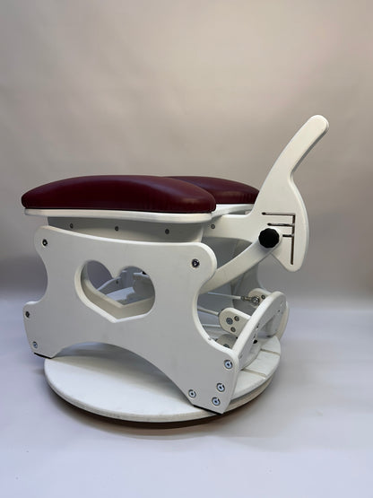 Monkey Rocker Sex Chair with adjustable rocking and vibrating Vac-U-Lock

Hands-free BDSM sex chair with O-rings and Lexan mirror

Sturdy hardwood Monkey Rocker Chair with padded seat for bondage play

Adjustable BDSM swing chair for solo or partner use