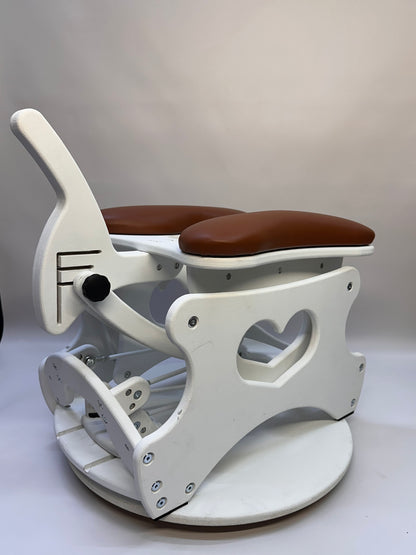 Monkey Rocker Sex Chair with adjustable rocking and vibrating Vac-U-Lock

Hands-free BDSM sex chair with O-rings and Lexan mirror

Sturdy hardwood Monkey Rocker Chair with padded seat for bondage play

Adjustable BDSM swing chair for solo or partner use