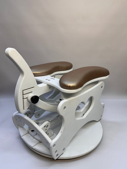 Monkey Rocker Sex Chair with adjustable rocking and vibrating Vac-U-Lock

Hands-free BDSM sex chair with O-rings and Lexan mirror

Sturdy hardwood Monkey Rocker Chair with padded seat for bondage play

Adjustable BDSM swing chair for solo or partner use