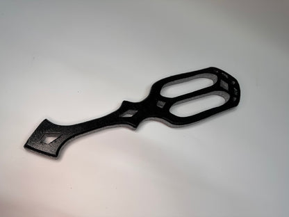 Black - Silver glitter Gothic Cathedral Paddle – Handcrafted Hardwood Impact Toy for BDSM Play