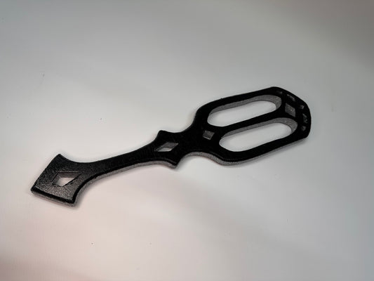 Black - Silver glitter Gothic Cathedral Paddle – Handcrafted Hardwood Impact Toy for BDSM Play