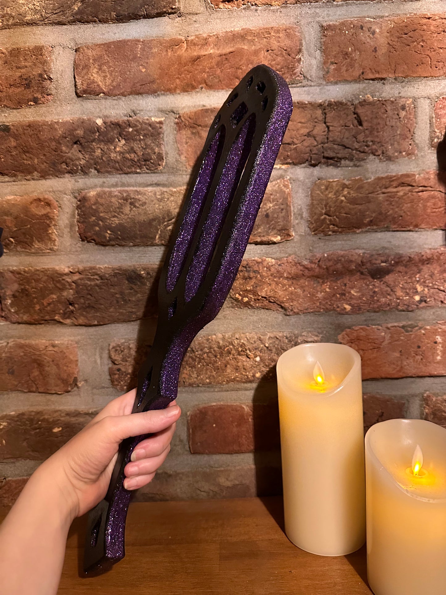 Gothic paddle for impact play – hardwood spanking tool
