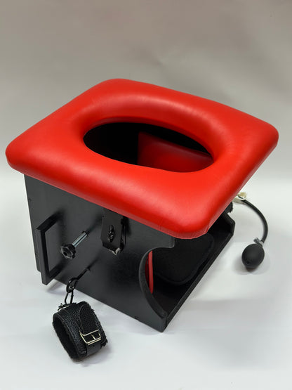 erbox Queening Chair with cushioned seat and sturdy wooden frame for sensory and BDSM play – discreet packaging included