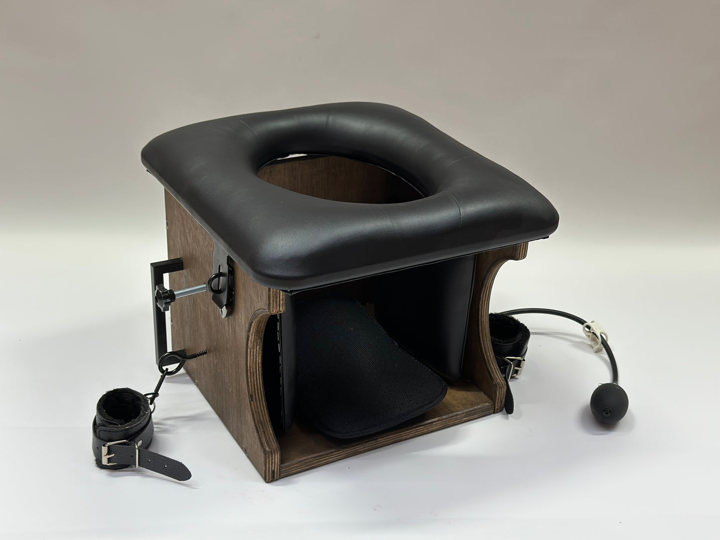 Brown - Black Luxury Queening Chair – Ultimate Comfort & Control, BDSM Smotherbox Femdom Domination Premium and affordable Fetish Furniture