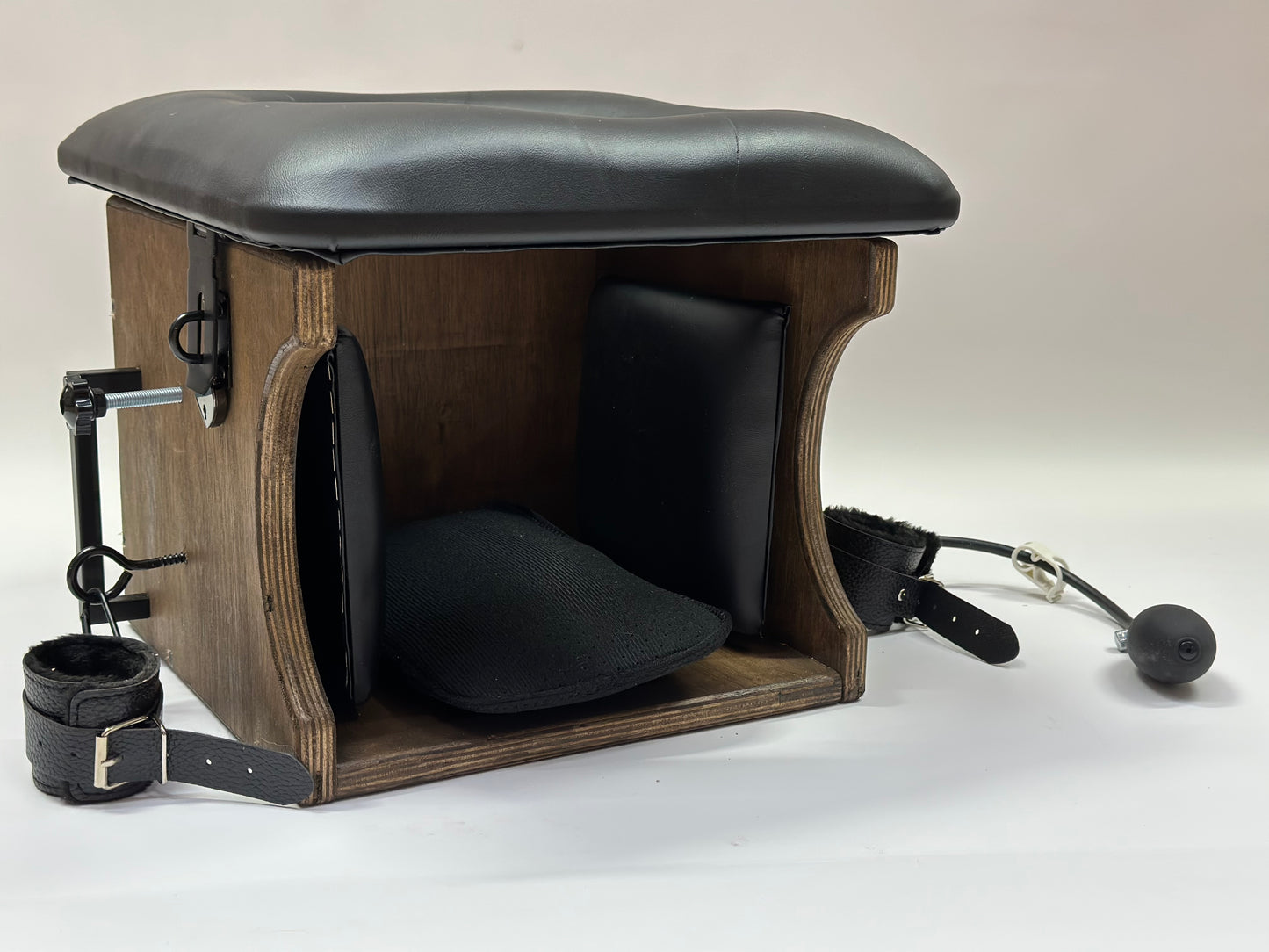 Brown - Black Luxury Queening Chair – Ultimate Comfort & Control, BDSM Smotherbox Femdom Domination Premium and affordable Fetish Furniture