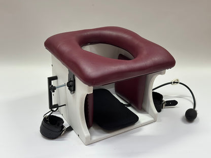 “Premium padded smotherbox queeningchair for BDSM sensory deprivation play, adjustable size, safe restraint-ready design”
