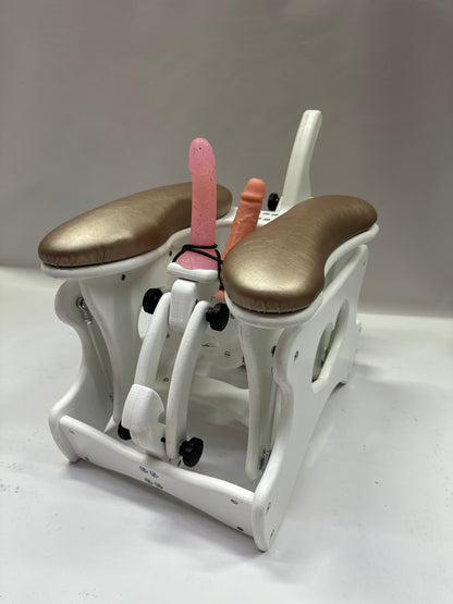 Intense Secret DP Double Rocker – Luxury Dual Positioning BDSM Chair (White/Champagne)
