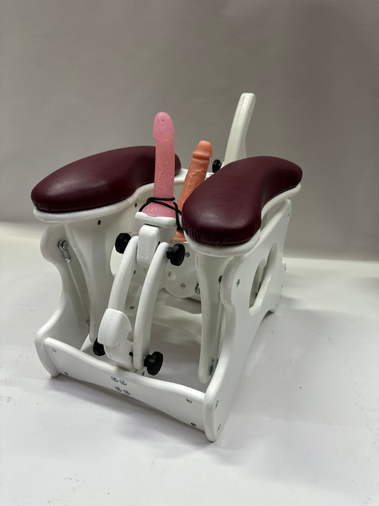 Intense Secret DP Double Rocker – Luxury Dual Positioning BDSM Chair (White/Bordeaux)