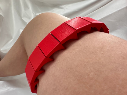 Adjustable cilicium spiked belt with polyester strap and PLA spikes for BDSM discipline play