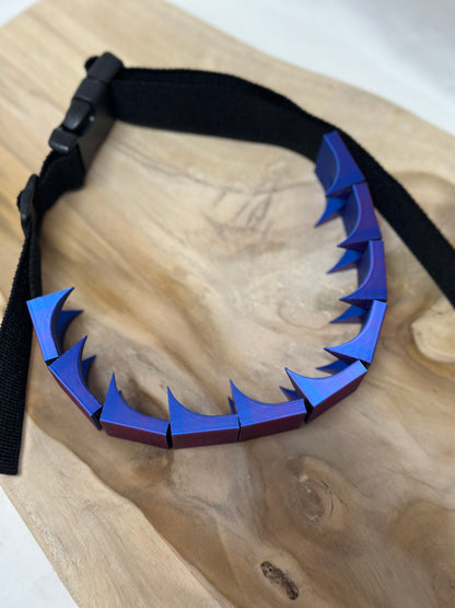 Adjustable cilicium spiked belt with polyester strap and PLA spikes for BDSM discipline play