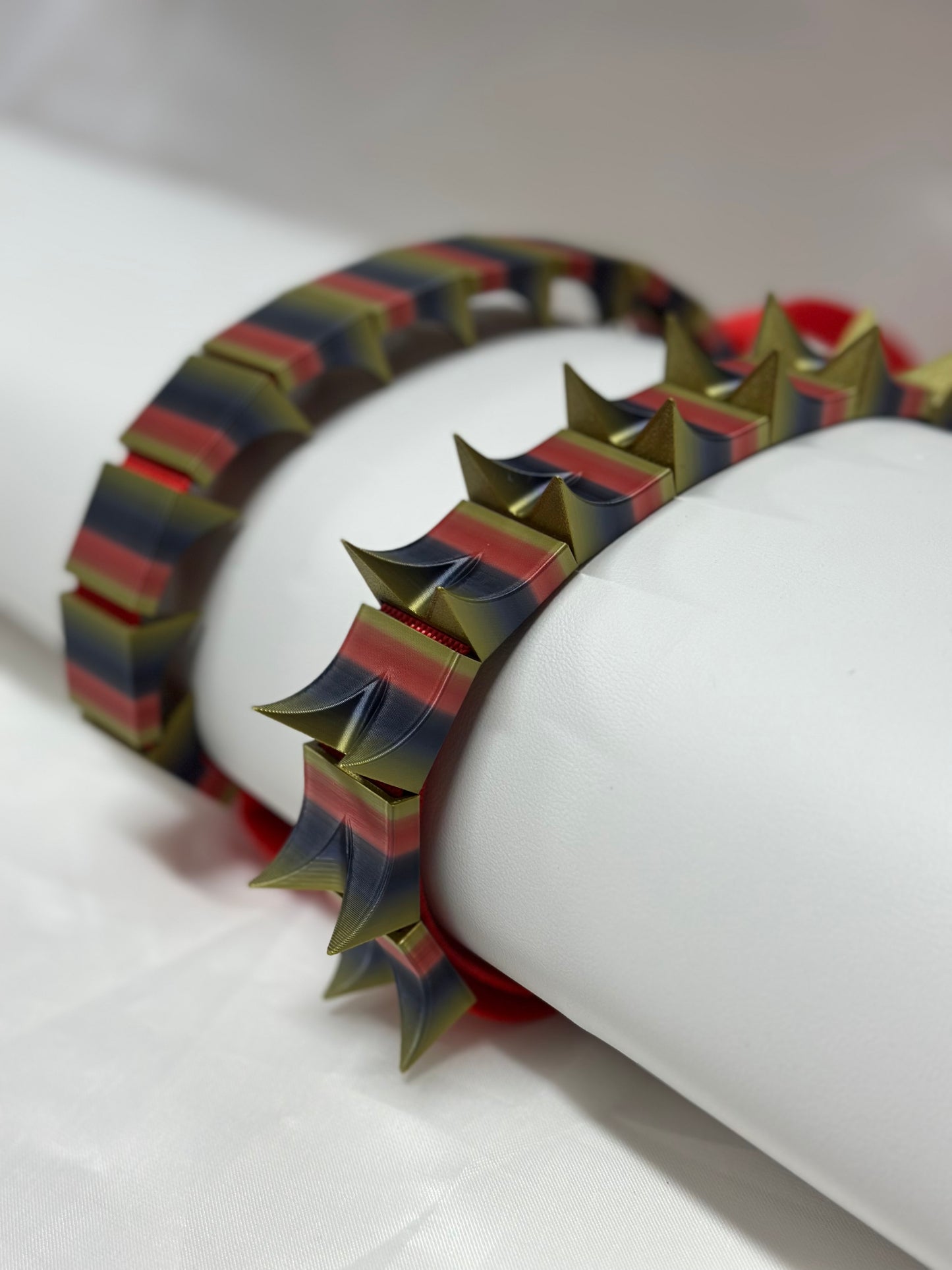Adjustable cilicium spiked belt with polyester strap and PLA spikes for BDSM discipline play