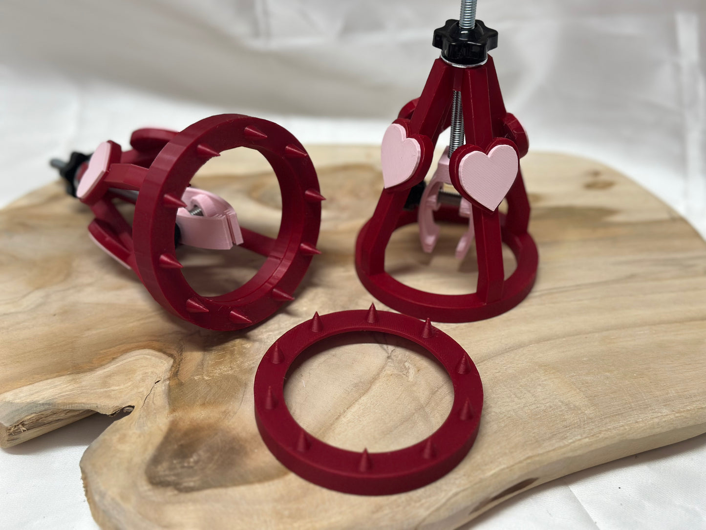 Adjustable Nipple Clamp & Stretcher Hearts – PLA & Metal Sensory Play Set (Standard / Short / Long / Ultimate)