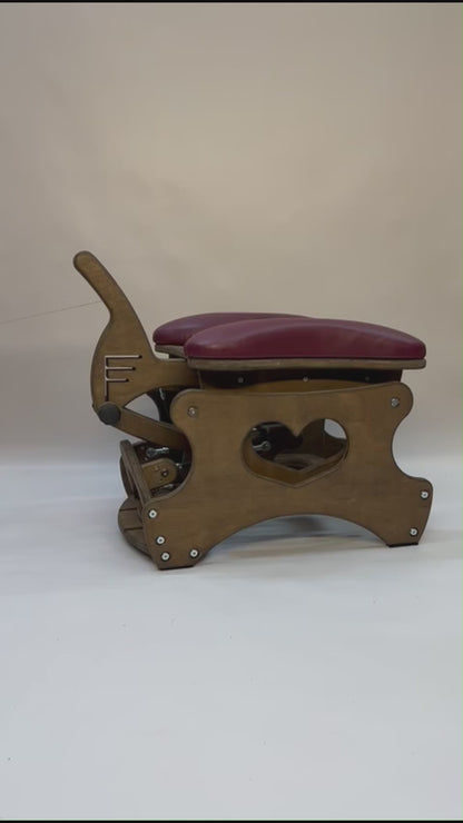 Intense Rocker – Luxury Adjustable BDSM Chair (Brown/Bordeaux)