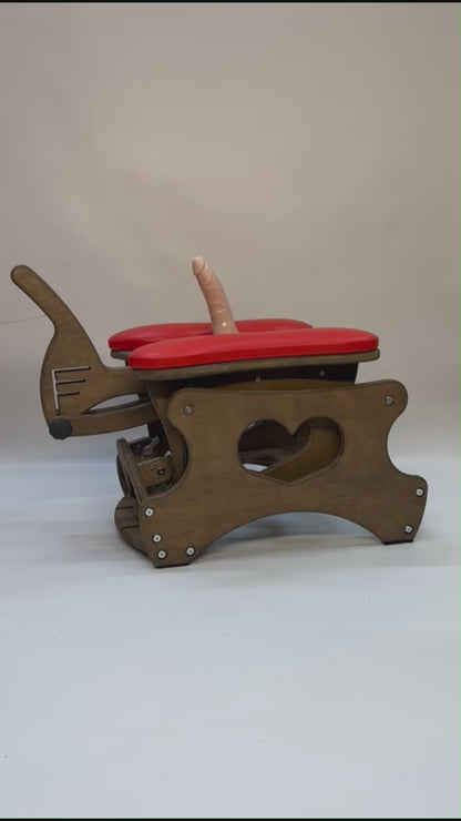 Intense Rocker – Luxury Adjustable BDSM Chair (Brown/Red)