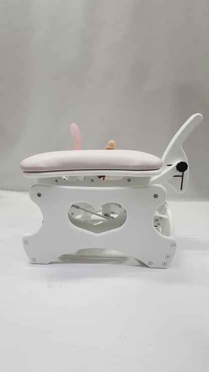 Intense Secret DP Double Rocker – Luxury Dual Positioning BDSM Chair (White/Pink)