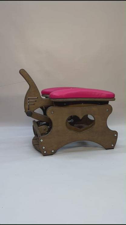 Intense Rocker – Luxury Adjustable BDSM Chair (Brown/HotPink)