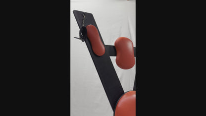 Hardwood St. Andrew’s Cross – Modular Padded Restraint Frame with Quick-Release System (Black-Red)