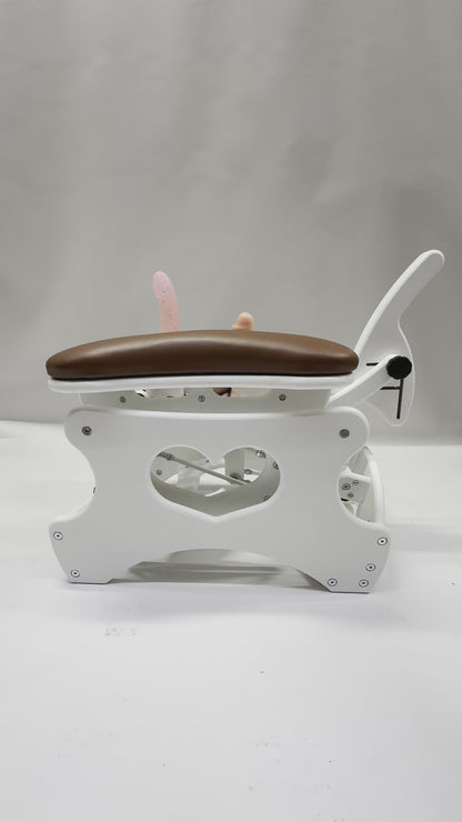 Intense Secret DP Double Rocker – Luxury Dual Positioning BDSM Chair (White/Cognac)