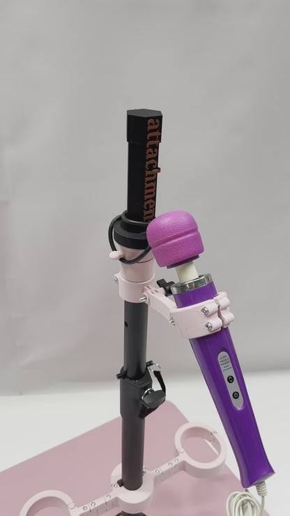 Pink One Bar Prison Restraint Pole – Modular BDSM Positioning System with Hardwood Base